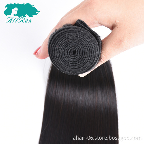 ALL RUN Factory Wholesale Price  Silky Straight 100% Human Hair Buldles
